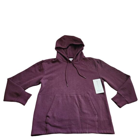 Athleta Hoodie Sweatshirt Womens Small Floral Embroidered Pullover Oversized Ath - Picture 2 of 8